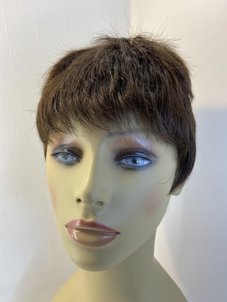 Dark brown as new short wig. Brss309