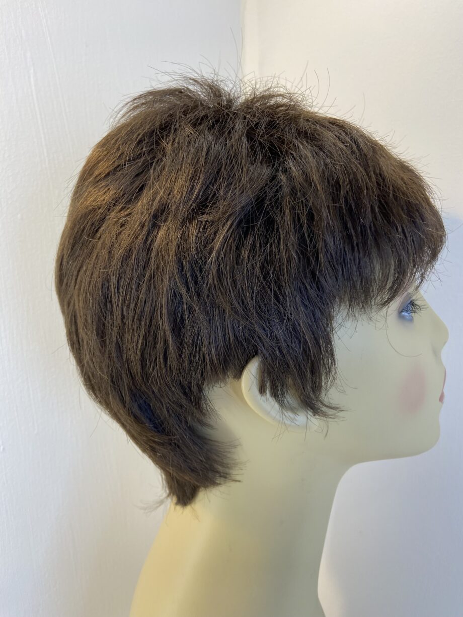 Dark brown as new short wig. Brss309